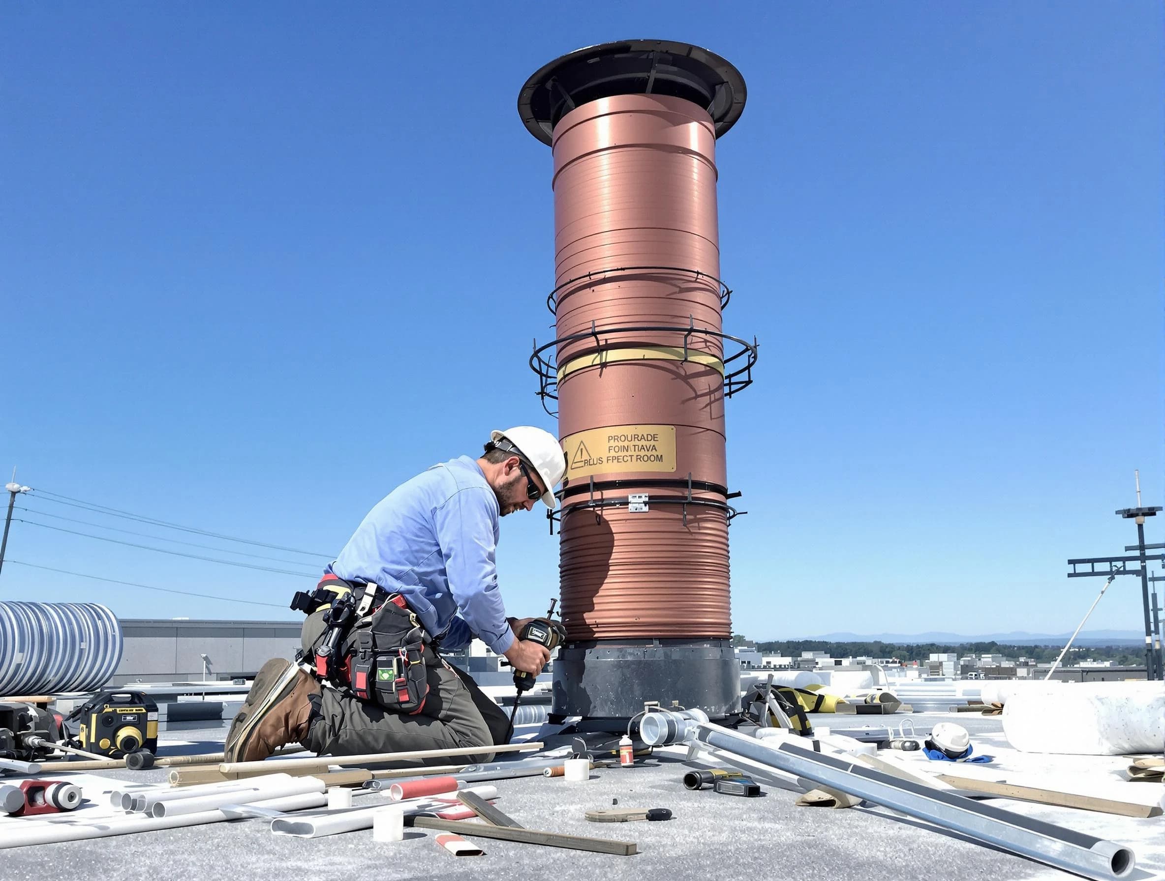 Installed chimney liner by Bernards Chimney Sweep in Bernards, NJ
