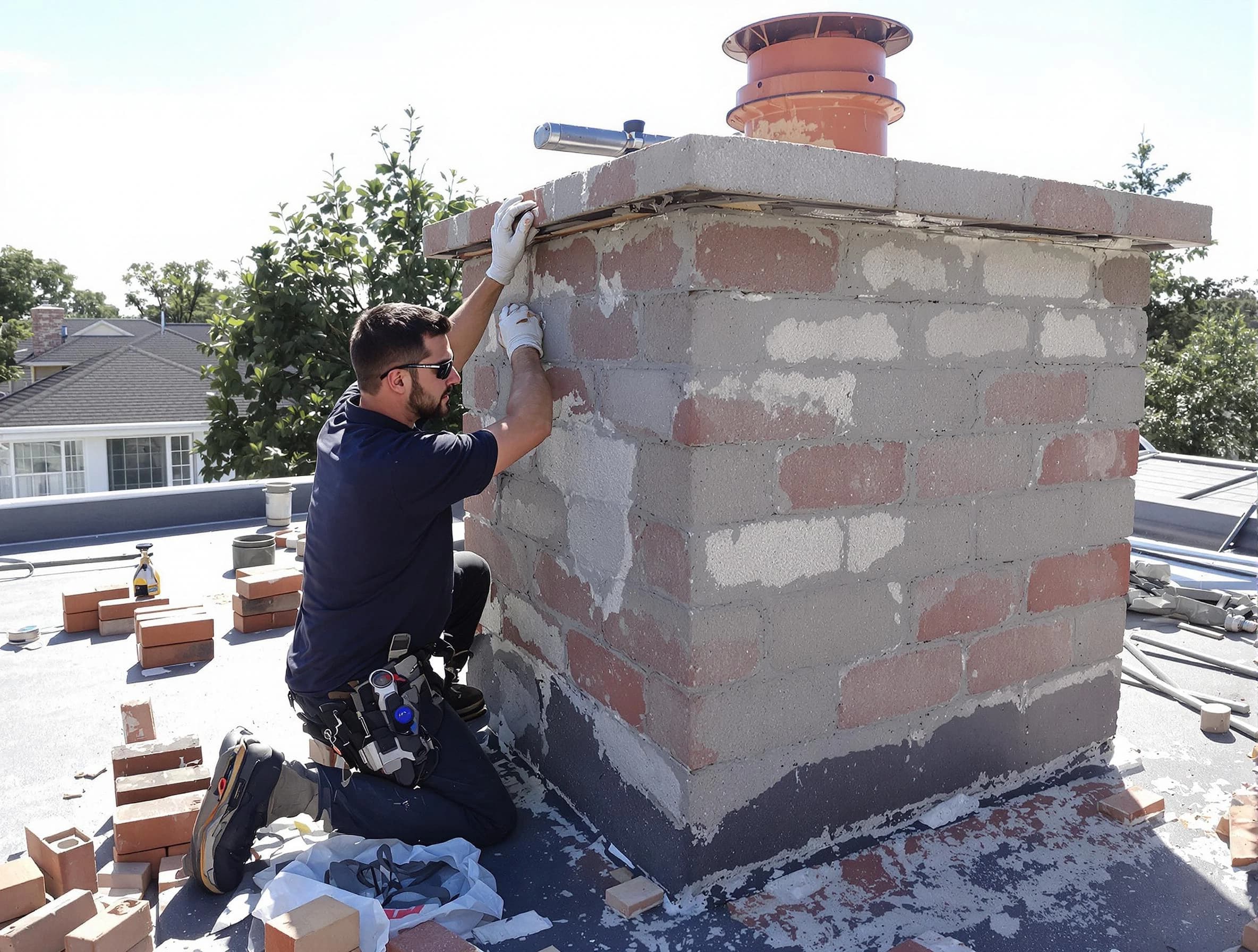 Advanced chimney repair process by Bernards Chimney Sweep in Bernards, NJ