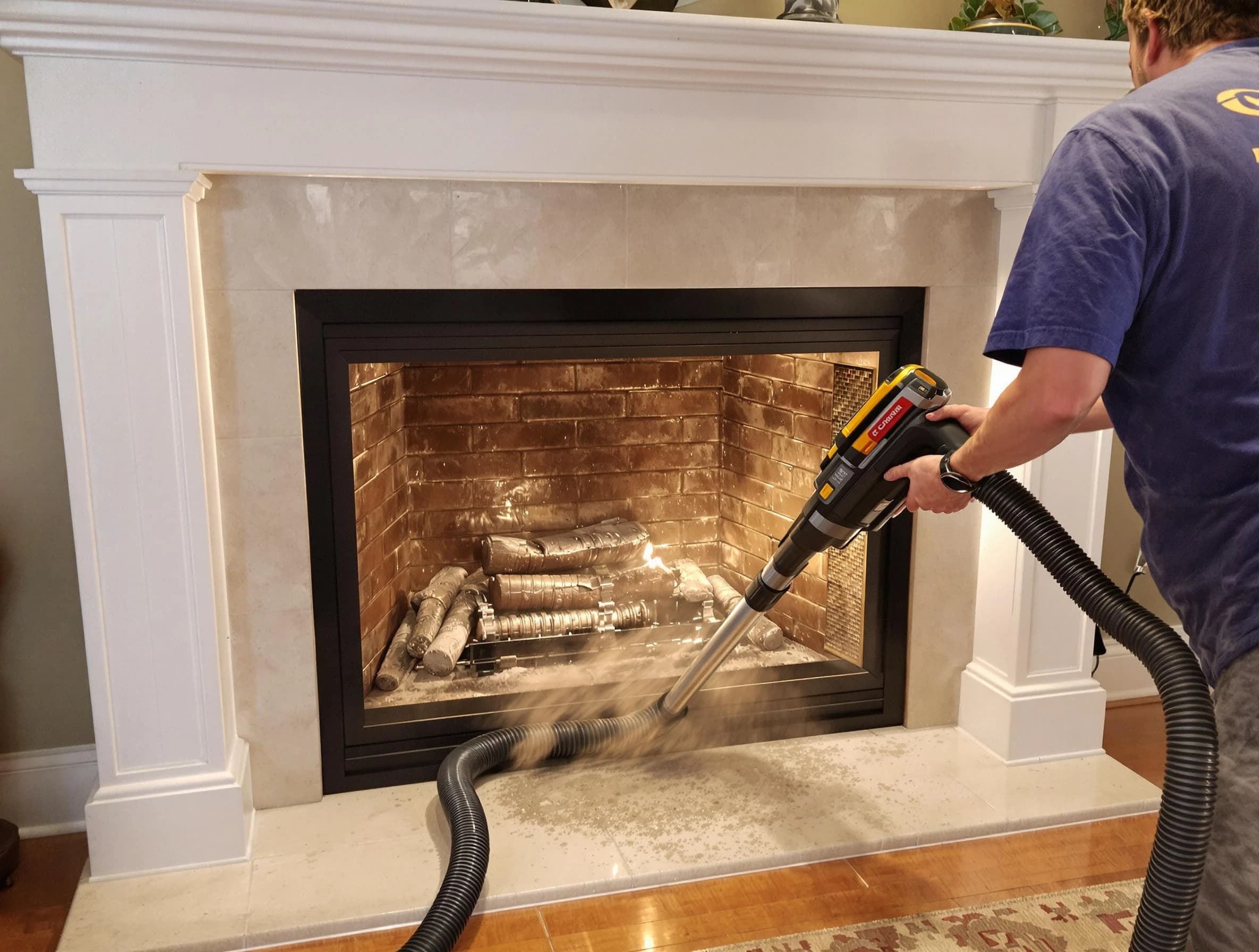Fireplace cleaning performed by Bernards Chimney Sweep in Bernards, NJ