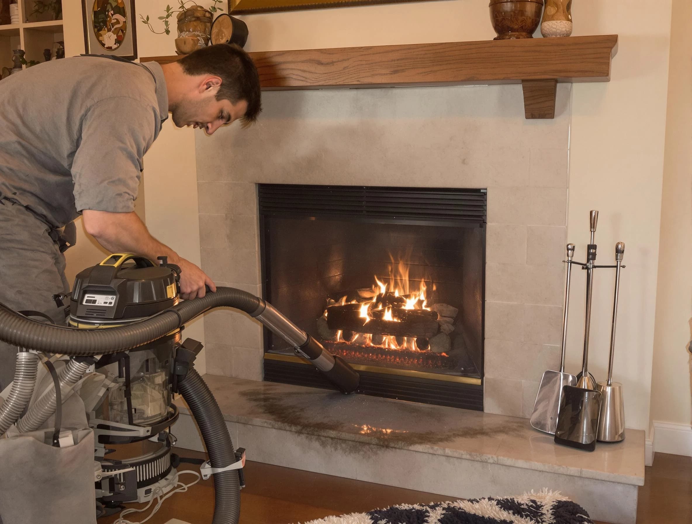 Routine fireplace upkeep by Bernards Chimney Sweep in Bernards, NJ