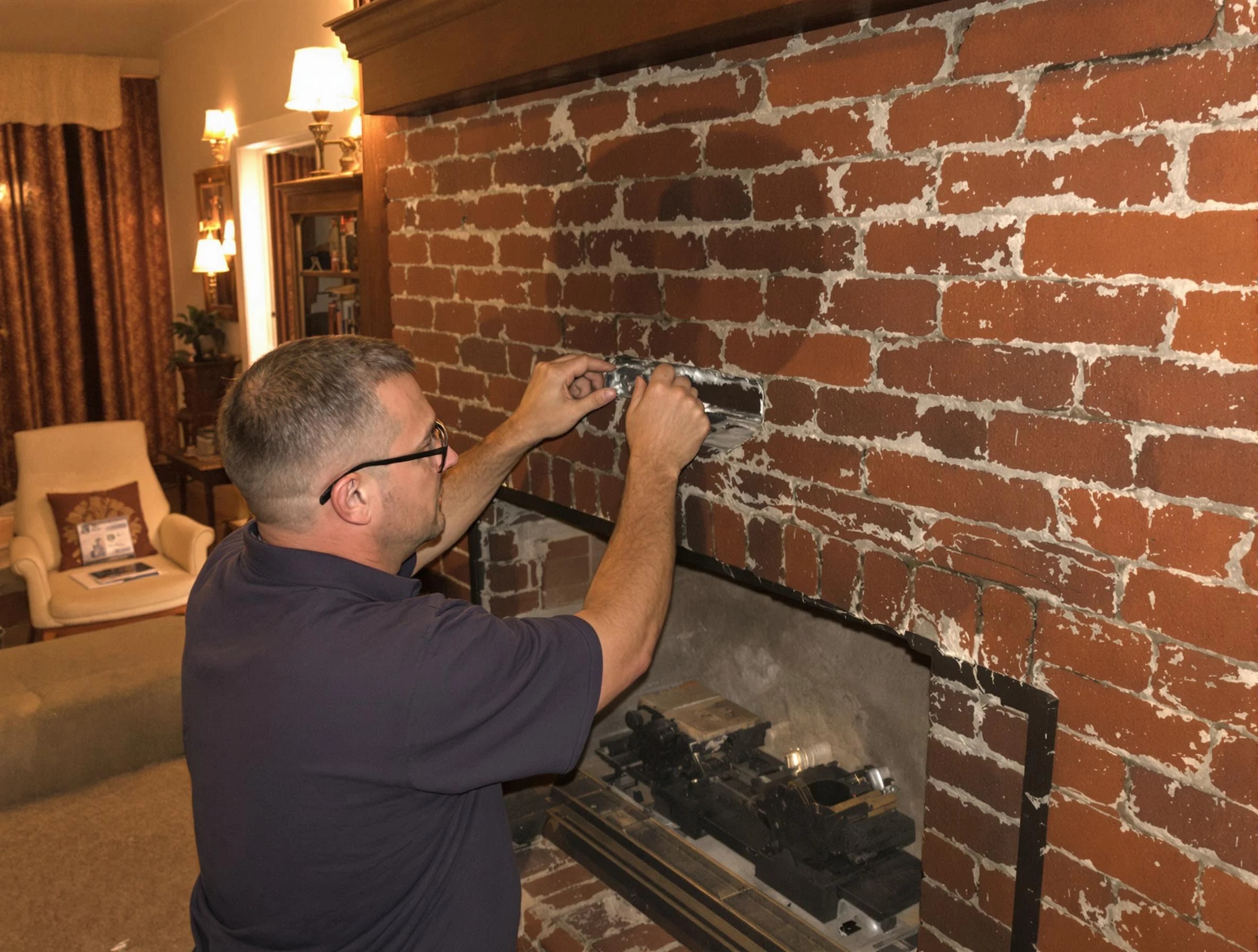Bernards Chimney Sweep expert fixing a fireplace in Bernards, NJ