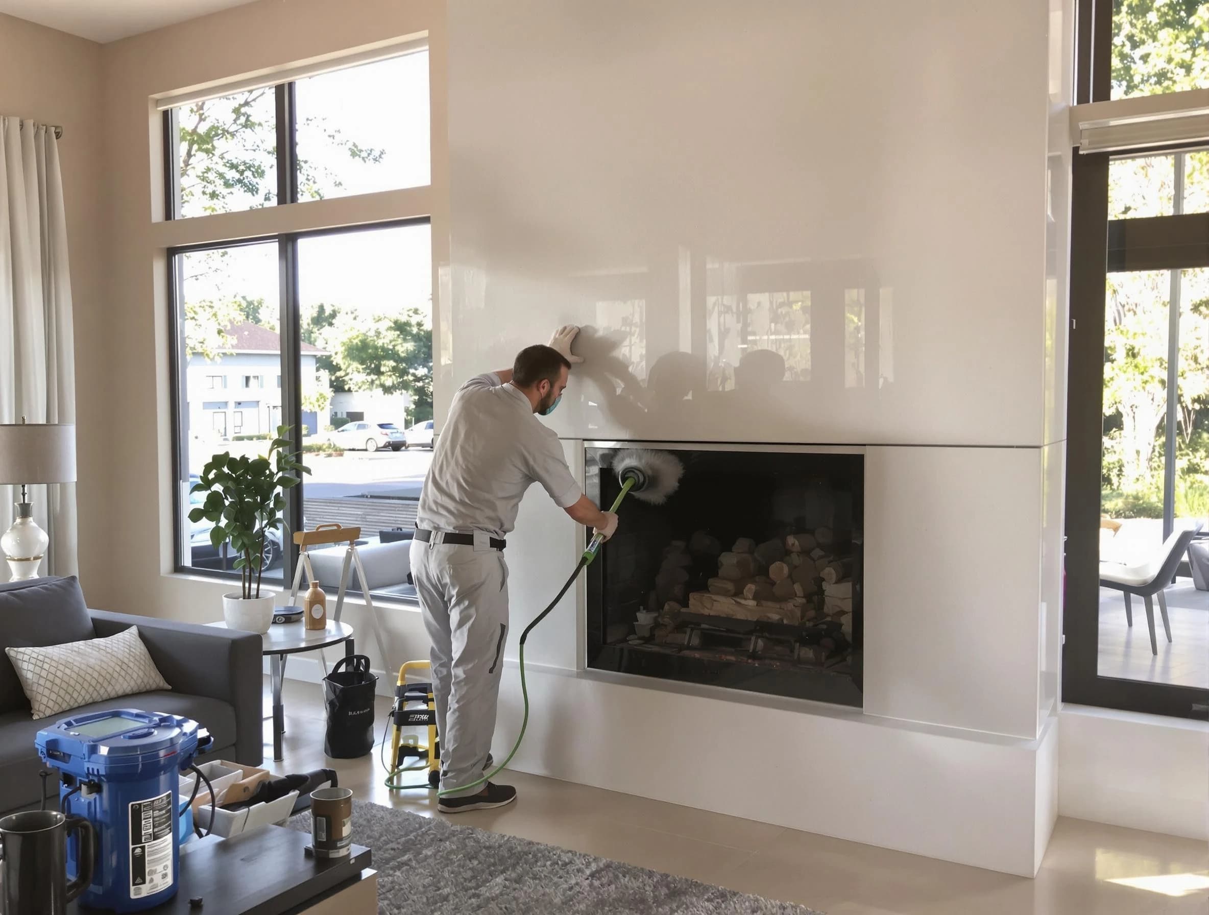 Bernards Chimney Sweep performing thorough soot removal in Bernards, NJ