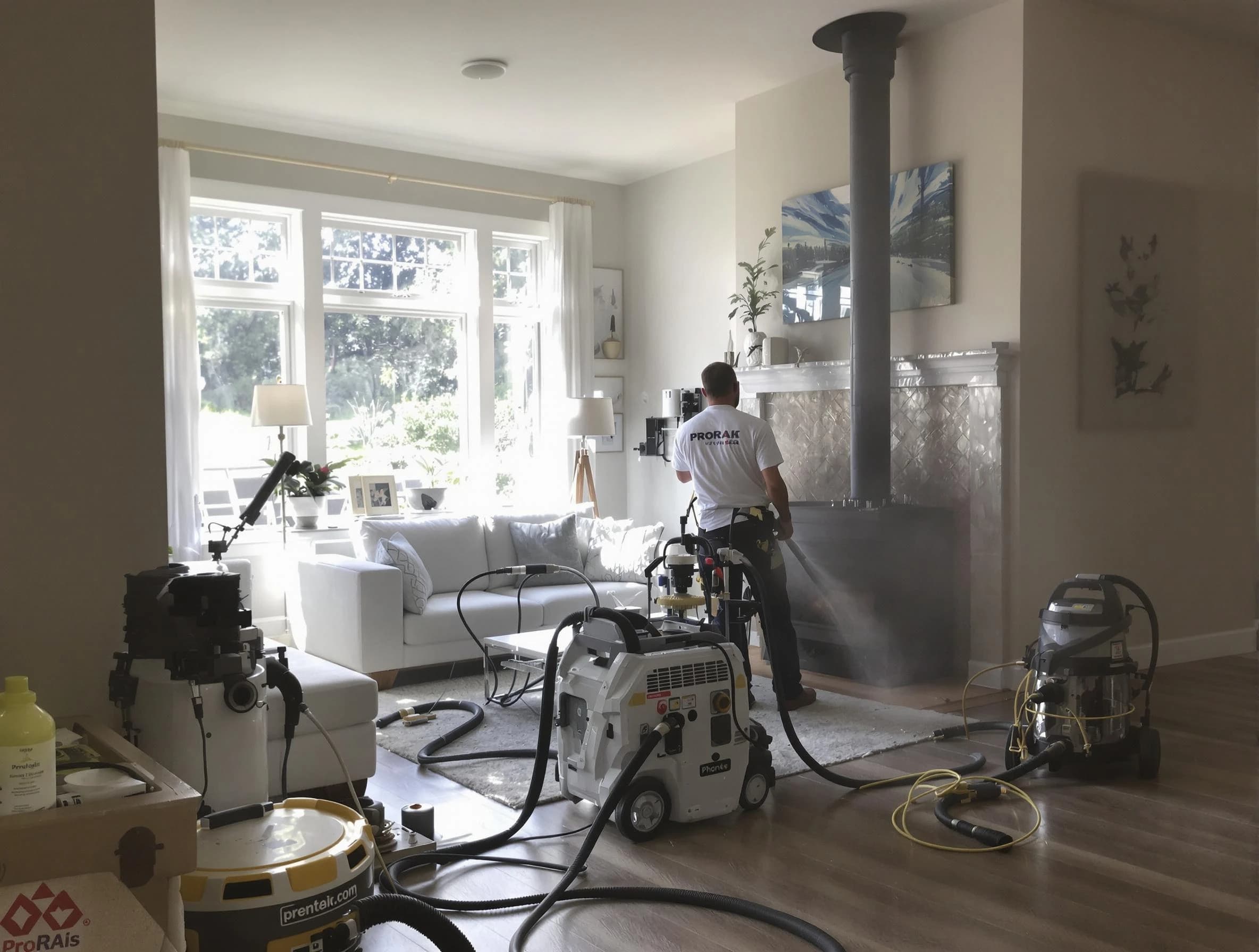 Soot removal service by Bernards Chimney Sweep for a fireplace in Bernards, NJ