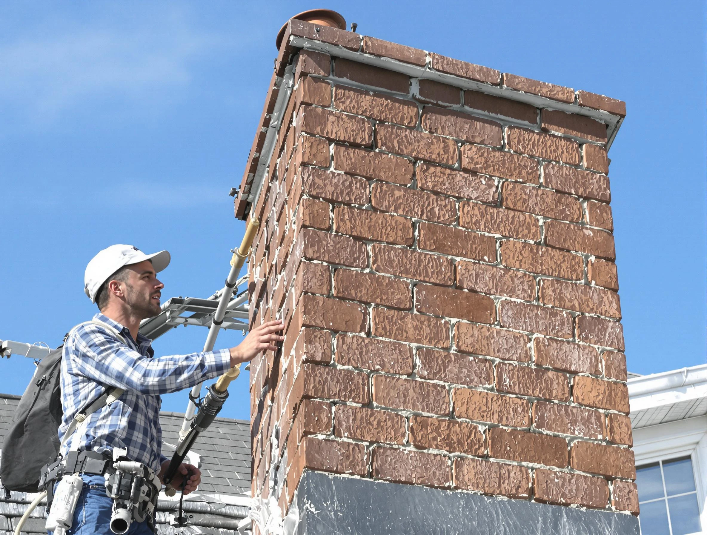 Brickwork for a chimney rebuild by Bernards Chimney Sweep in Bernards, NJ