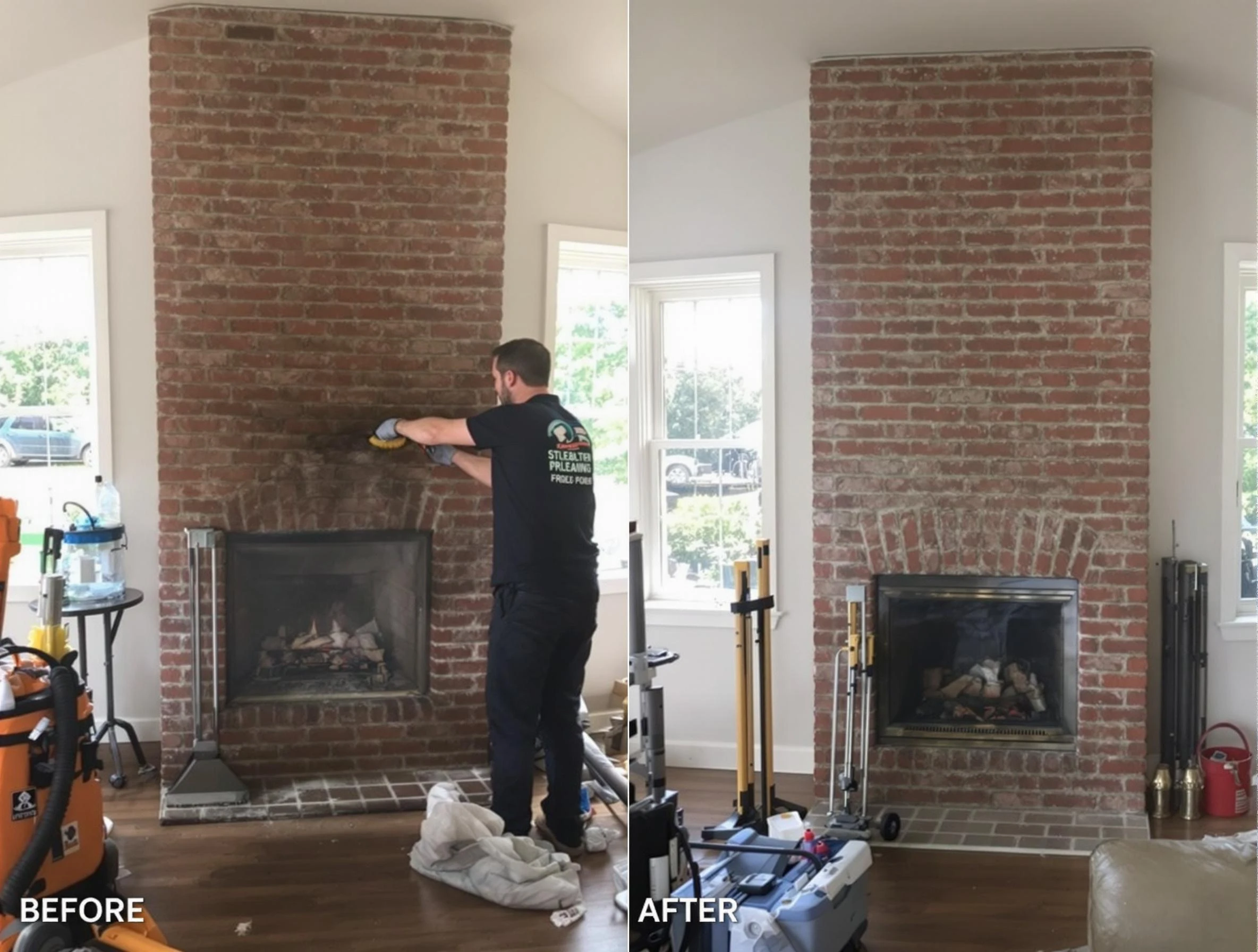 Finished chimney sweeping service by Bernards Chimney Sweep in Bernards, NJ
