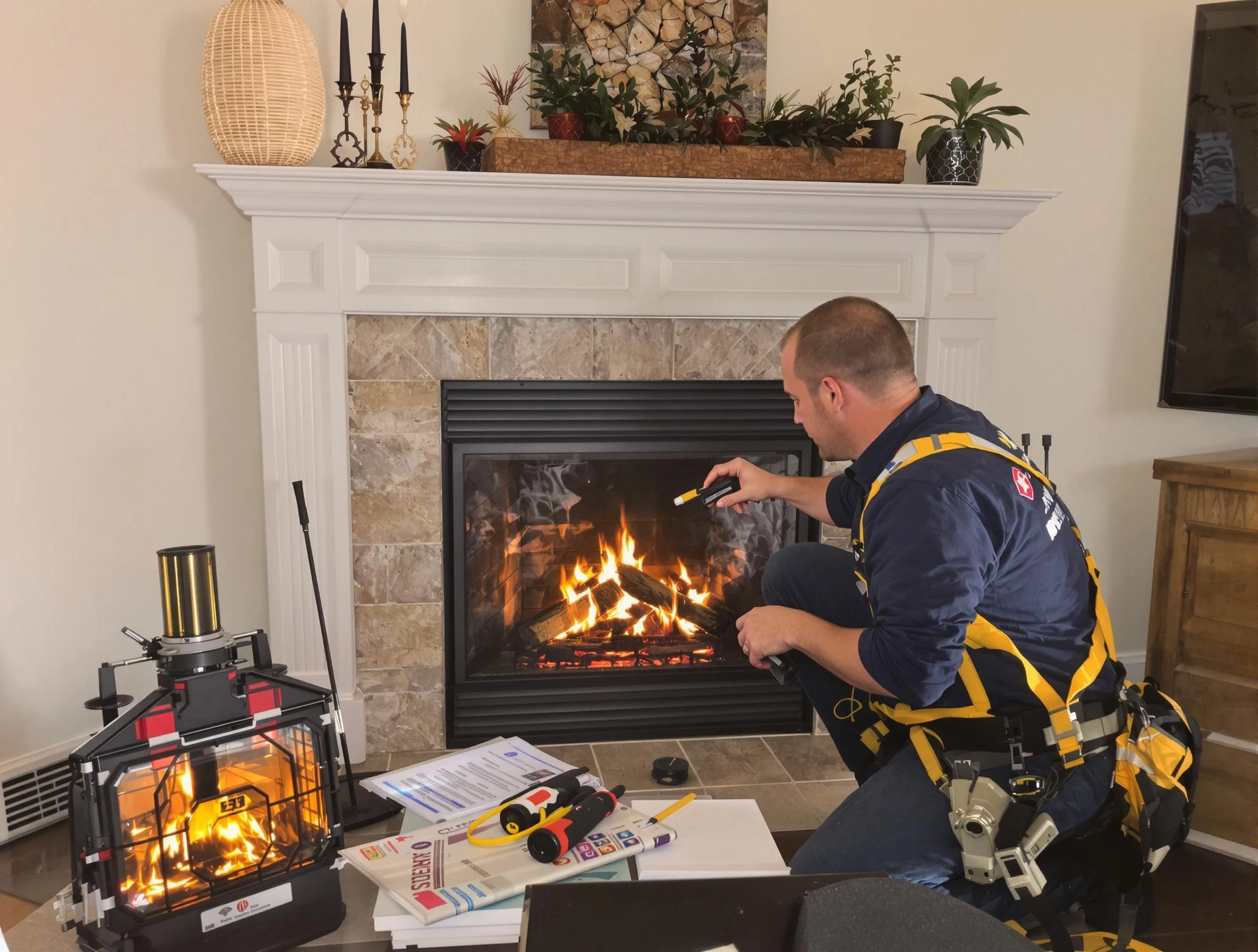 Safety-focused fireplace inspection by Bernards Chimney Sweep in Bernards, NJ